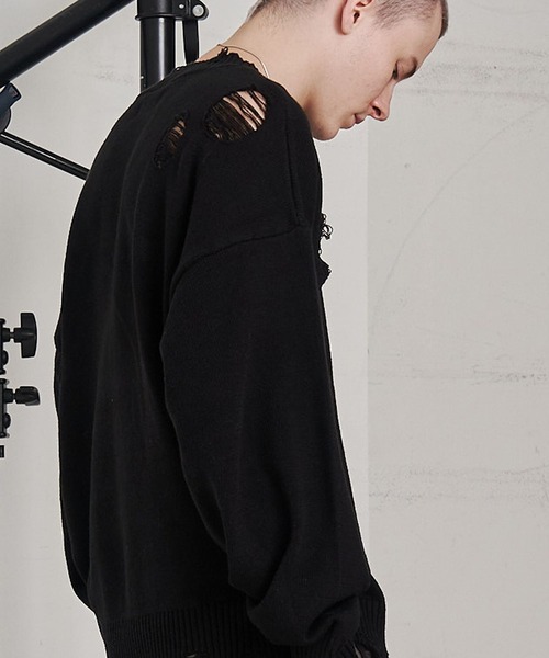 SeeSew(シーソー)の「【UNISEX】CAT GRAFFITY KNIT/キャットグラフィティニット(ニット/セーター・メンズ・ブラック/ブラウン・M/L)」の7枚目の写真