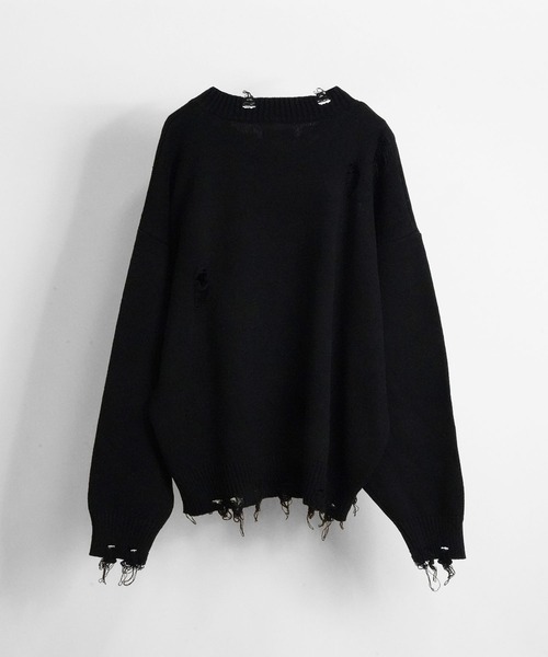 SeeSew(シーソー)の「【UNISEX】CAT GRAFFITY KNIT/キャットグラフィティニット(ニット/セーター・メンズ・ブラック/ブラウン・M/L)」の15枚目の写真