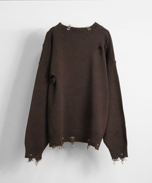 SeeSew(シーソー)の「【UNISEX】CAT GRAFFITY KNIT/キャットグラフィティニット(ニット/セーター・メンズ・ブラック/ブラウン・M/L)」の22枚目の写真