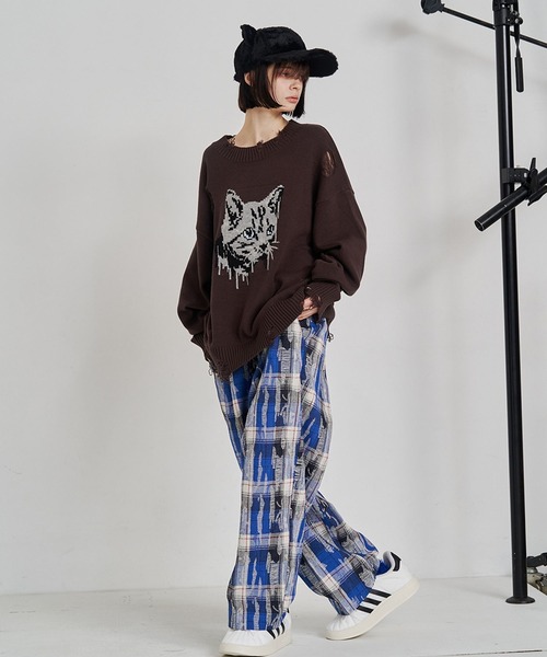 UNISEX】CAT GRAFFITY KNIT/キャットグラフィティニット(ニット UNISEX】CAT GRAFFITY KNIT/キャットグラフィティニット(ニット