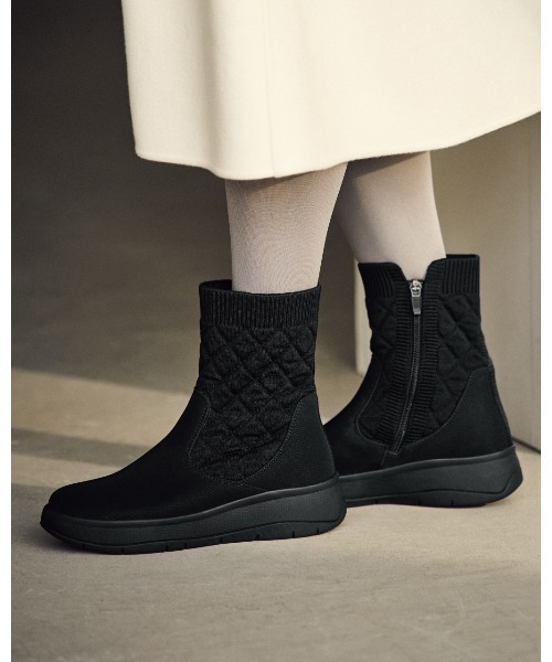ニットブーツ SHIPS（シップス） ブーツ HAMON:ショート ニット ブーツ（晴雨兼用