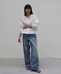 millioncor（ミリオンコール）の「ウィークミディアムブルーワイドデニムパンツ（デニムパンツ）」