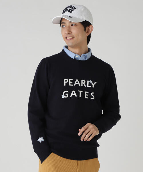 PEARLY GATES（パーリーゲイツ）の「【PEARLY GATES】１２Ｇ　天竺×インターシャ（ニット/セーター・メンズ・ネイビー/ホワイト/グレー系その他・MEDIUM/LARGE/X-LARGE/XX-LARGE）」の3枚目の写真