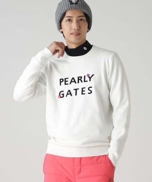 PEARLY GATES（パーリーゲイツ）の「【PEARLY GATES】１２Ｇ　天竺×インターシャ（ニット/セーター・メンズ・ネイビー/ホワイト/グレー系その他・MEDIUM/LARGE/X-LARGE/XX-LARGE）」の2枚目の写真