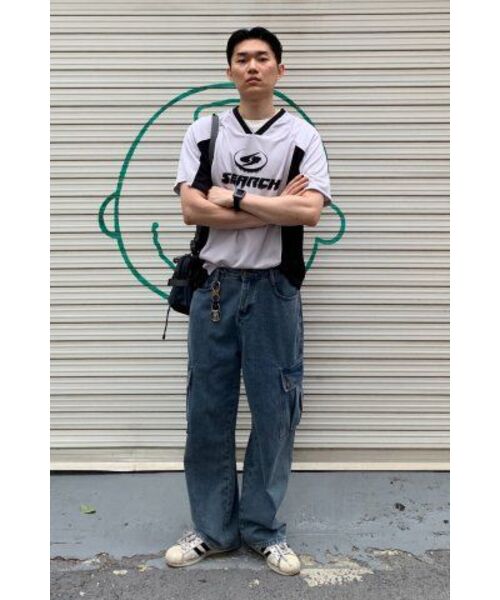 SEARCH410(サーチ410)の「スポーツVネッククールジャージ半袖Tシャツグレー(Tシャツ/カットソー・メンズ・その他・MEDIUM/LARGE)」の7枚目の写真