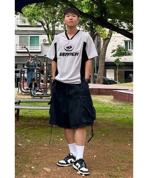 SEARCH410(サーチ410)の「スポーツVネッククールジャージ半袖Tシャツグレー(Tシャツ/カットソー・メンズ・その他・MEDIUM/LARGE)」の14枚目の写真