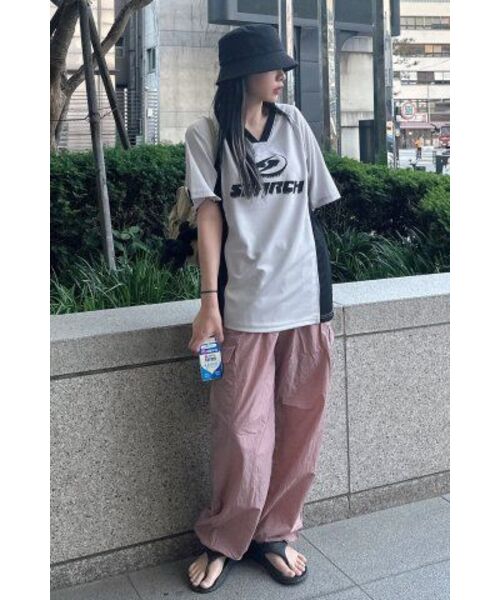 SEARCH410(サーチ410)の「スポーツVネッククールジャージ半袖Tシャツグレー(Tシャツ/カットソー・メンズ・その他・MEDIUM/LARGE)」の16枚目の写真