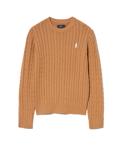 YALE(イェール)の「ウィメンズケーブルラウンドニット_キャメル(ニット/セーター・レディース・その他・SMALL/MEDIUM/LARGE)」の1枚目の写真