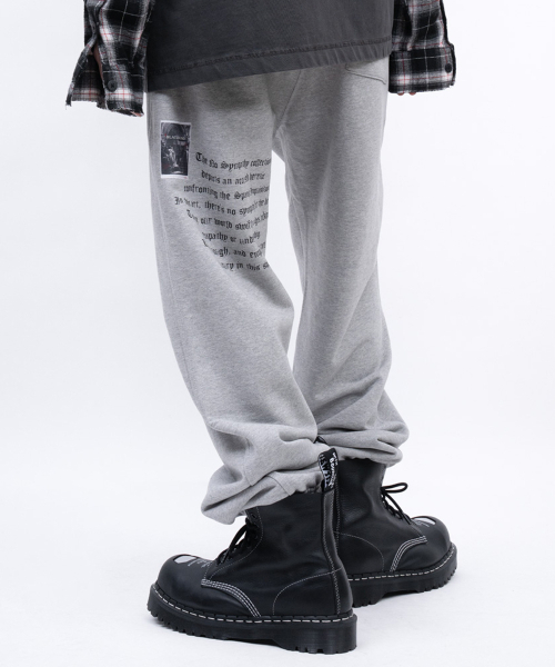 BLACK BLOND(ブラック ブロンド)の「ビビディクラッシュドフェイスタイプスウェットパンツ(グレー)(スウェットパンツ・レディース・その他・LARGE/MEDIUM/SMALL/X-LARGE)」の1枚目の写真