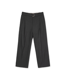 SYNQIA（シンキア）の「アシメトリックプリーツベルテッドトラウザーグレー（スラックス）」
