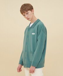 BLOND9（ブロンドナイン）の「COLLAR KNIT CARDIGAN_GREEN（カーディガン/ボレロ）」