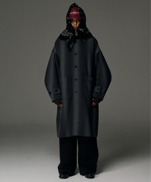 COOTIE PRODUCTIONS（クーティープロダクションズ）の「Ombre Stripe Wool Balmacaan Coat（チェスターコート・メンズ・ストライプ・LARGE/MEDIUM）」の2枚目の写真