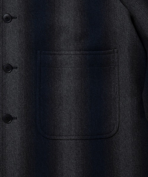 COOTIE PRODUCTIONS（クーティープロダクションズ）の「Ombre Stripe Wool Balmacaan Coat（チェスターコート・メンズ・ストライプ・LARGE/MEDIUM）」の5枚目の写真