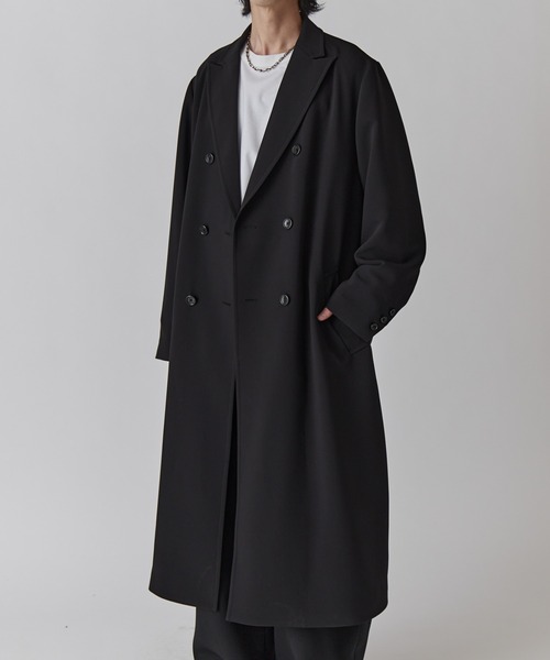 Lui's(ルイス)の「ダブルブレストスプリングロングコート(チェスターコート・メンズ・ライトグレー/ブラック・S/M)」の1枚目の写真