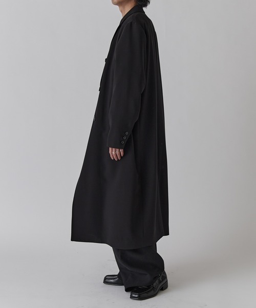 Lui's(ルイス)の「ダブルブレストスプリングロングコート(チェスターコート・メンズ・ライトグレー/ブラック・S/M)」の15枚目の写真