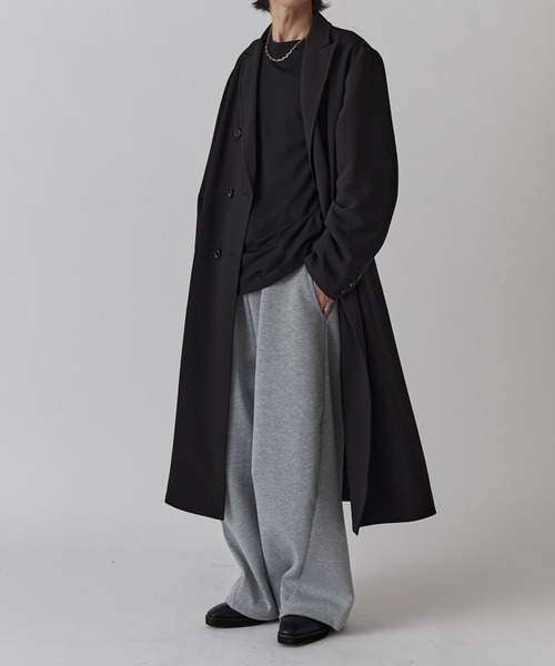 Lui's(ルイス)の「ダブルブレストスプリングロングコート(チェスターコート・メンズ・ライトグレー/ブラック・S/M)」の16枚目の写真