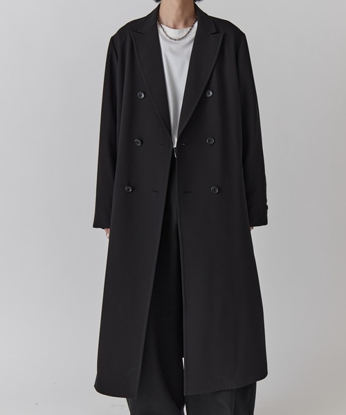 Lui's(ルイス)の「ダブルブレストスプリングロングコート(チェスターコート・メンズ・ライトグレー/ブラック・S/M)」の20枚目の写真