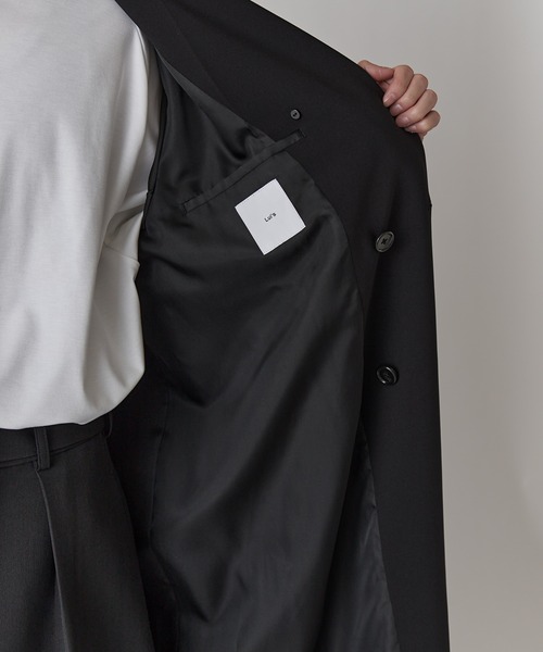 Lui's(ルイス)の「ダブルブレストスプリングロングコート(チェスターコート・メンズ・ライトグレー/ブラック・S/M)」の12枚目の写真