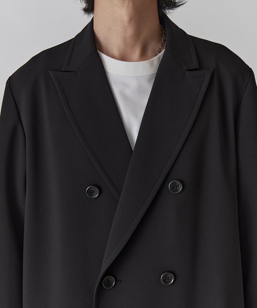 Lui's(ルイス)の「ダブルブレストスプリングロングコート(チェスターコート・メンズ・ライトグレー/ブラック・S/M)」の8枚目の写真