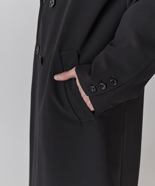 Lui's(ルイス)の「ダブルブレストスプリングロングコート(チェスターコート・メンズ・ライトグレー/ブラック・S/M)」の11枚目の写真