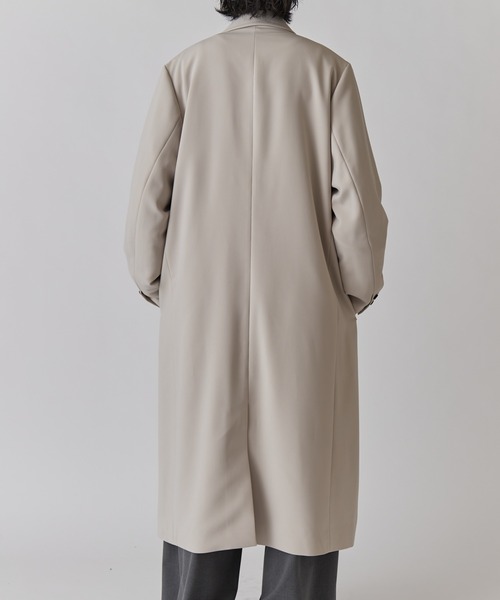 Lui's(ルイス)の「ダブルブレストスプリングロングコート(チェスターコート・メンズ・ライトグレー/ブラック・S/M)」の4枚目の写真