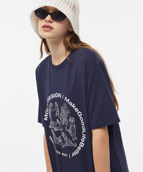 MATCHGLOBE（マッチグローブ）の「タイガーサークルドローイングボックスT（ネイビー）（Tシャツ/カットソー・レディース・その他・FREE）」の3枚目の写真