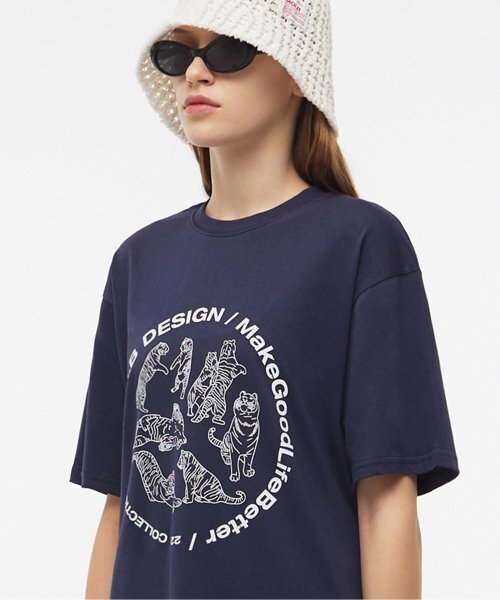 MATCHGLOBE（マッチグローブ）の「タイガーサークルドローイングボックスT（ネイビー）（Tシャツ/カットソー・レディース・その他・FREE）」の5枚目の写真
