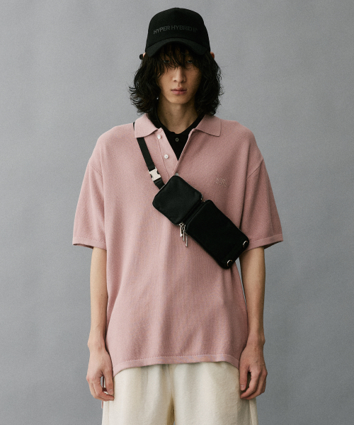 Soft Texture Knit Polo Shirt [Pink]