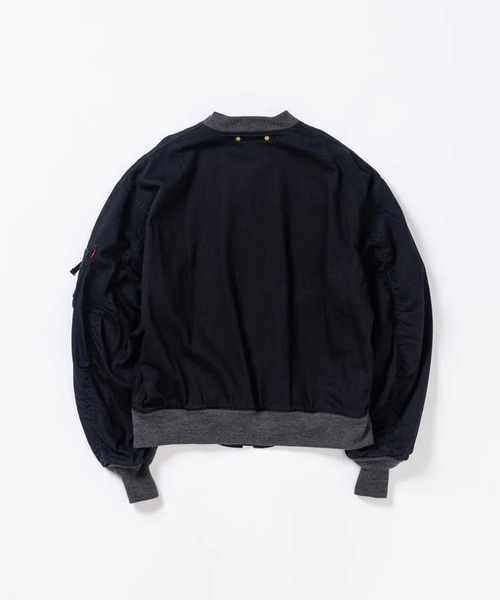 Anachronorm(アナクロノーム)の「【ANACHRONORM】AN396 DUAL DENIM MA-1(MA-1・メンズ・ブラック・3/2)」の3枚目の写真