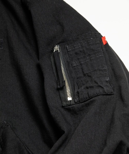 Anachronorm(アナクロノーム)の「【ANACHRONORM】AN396 DUAL DENIM MA-1(MA-1・メンズ・ブラック・3/2)」の11枚目の写真
