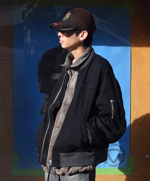 Anachronorm(アナクロノーム)の「【ANACHRONORM】AN396 DUAL DENIM MA-1(MA-1・メンズ・ブラック・3/2)」の15枚目の写真
