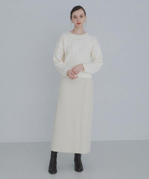 URBAN RESEARCH Sonny Label（アーバンリサーチサニーレーベル）の「パッチワークハートケーブルニット（ニット/セーター・レディース・チャコールグレー/オフホワイト/レッド・FREE）」の5枚目の写真