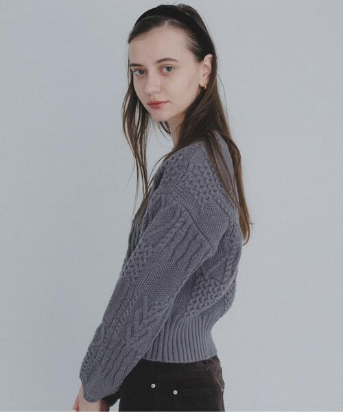 URBAN RESEARCH Sonny Label（アーバンリサーチサニーレーベル）の「パッチワークハートケーブルニット（ニット/セーター・レディース・チャコールグレー/オフホワイト/レッド・FREE）」の15枚目の写真