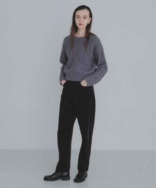 URBAN RESEARCH Sonny Label（アーバンリサーチサニーレーベル）の「パッチワークハートケーブルニット（ニット/セーター・レディース・チャコールグレー/オフホワイト/レッド・FREE）」の17枚目の写真