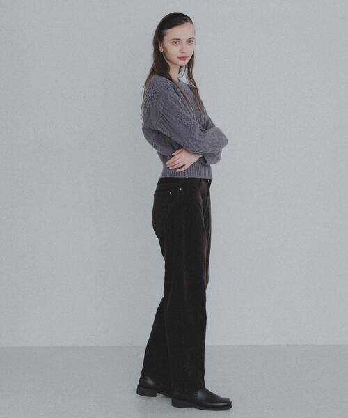 URBAN RESEARCH Sonny Label（アーバンリサーチサニーレーベル）の「パッチワークハートケーブルニット（ニット/セーター・レディース・チャコールグレー/オフホワイト/レッド・FREE）」の18枚目の写真