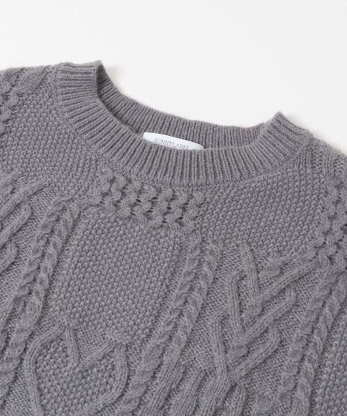 URBAN RESEARCH Sonny Label（アーバンリサーチサニーレーベル）の「パッチワークハートケーブルニット（ニット/セーター・レディース・チャコールグレー/オフホワイト/レッド・FREE）」の20枚目の写真