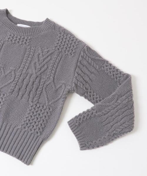 URBAN RESEARCH Sonny Label（アーバンリサーチサニーレーベル）の「パッチワークハートケーブルニット（ニット/セーター・レディース・チャコールグレー/オフホワイト/レッド・FREE）」の21枚目の写真