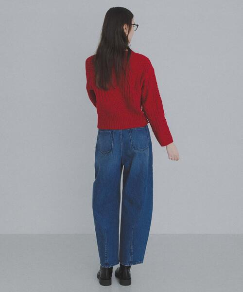 URBAN RESEARCH Sonny Label（アーバンリサーチサニーレーベル）の「パッチワークハートケーブルニット（ニット/セーター・レディース・チャコールグレー/オフホワイト/レッド・FREE）」の4枚目の写真