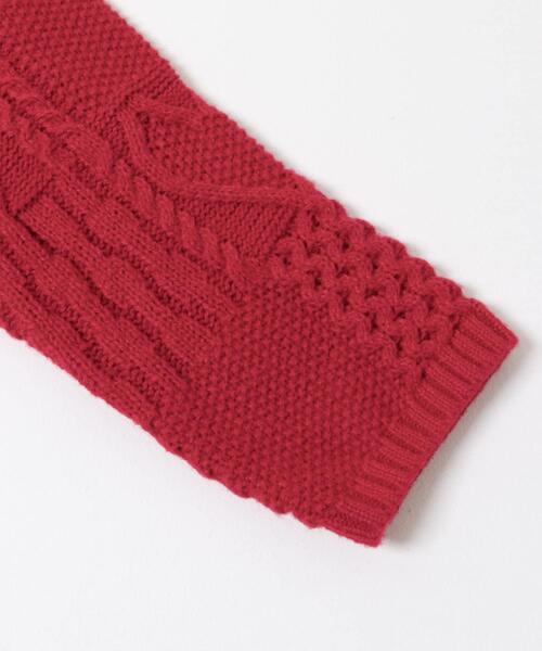 URBAN RESEARCH Sonny Label（アーバンリサーチサニーレーベル）の「パッチワークハートケーブルニット（ニット/セーター・レディース・チャコールグレー/オフホワイト/レッド・FREE）」の6枚目の写真