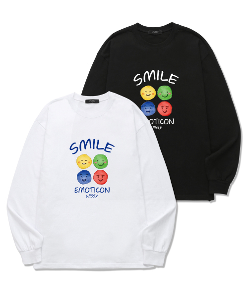 WISSY(ウィッシー)の「スマイルエモティコン 長袖Tシャツ (WLS007) ホワイト(Tシャツ/カットソー・レディース・その他・SMALL/MEDIUM/LARGE/X-LARGE/XX-LARGE)」の3枚目の写真