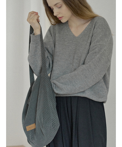 AVANT-G(アバン)の「Dot Pattern Eco Bag - DARK GREY(エコバッグ/サブバッグ・レディース・チャコールグレー/ベージュ/ブルー・FREE)」の4枚目の写真