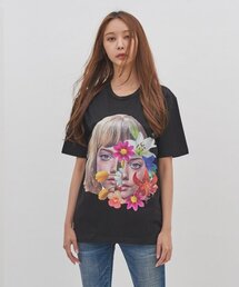 ICONOGRAPHY（アイコノグラフィー）の「SURREALISM MOVEMENT OVERFLOWER2 BK（Tシャツ/カットソー）」