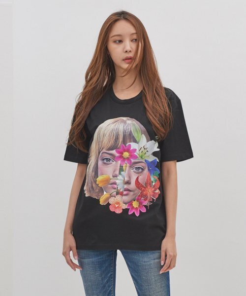 ICONOGRAPHY（アイコノグラフィー）の「SURREALISM MOVEMENT OVERFLOWER2 BK（Tシャツ/カットソー・レディース・ブラック・X-LARGE/SMALL/MEDIUM/LARGE）」の3枚目の写真