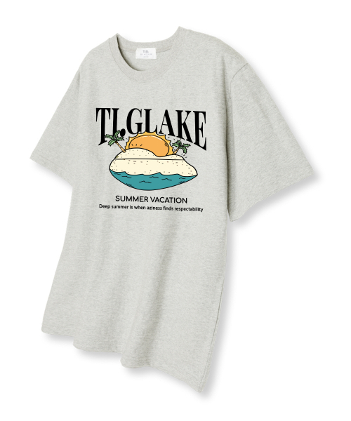 TI.GLAKE(ティーグレイク)の「サンビーチ オーバーサイズ 半袖Tシャツ オートミール(Tシャツ/カットソー・レディース・その他・LARGE/X-LARGE/XX-LARGE)」の1枚目の写真