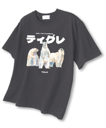スリーホワイトベア オーバーサイズ 半袖Tシャツ ダークグレー