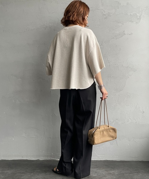 AMERICANA（アメリカーナ）の「[Americana/アメリカーナ] 別注 カレッジプリント カットオフ スウェット（スウェット・レディース・ネイビー/オートミール/ピンク・ONE SIZE）」の16枚目の写真