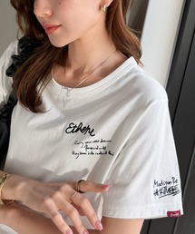 オーガニックコットン使用◎前後ダブル刺繍で、後姿だってぬかりなくかわいい♪ 綿100%グラフィック飛び刺繍Tシャツ (半袖)