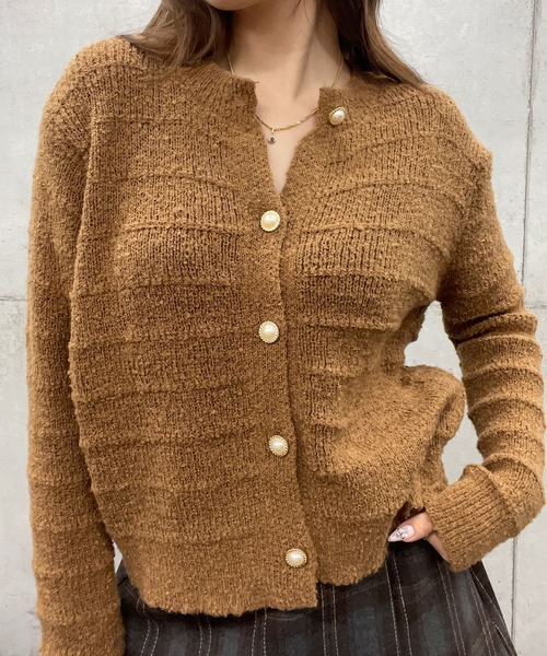 セール】パール金ボタン ニットカーディガン（カーディガン/ボレロ