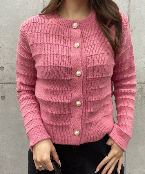 ROGER AND RAW(ロジャーアンドロウ)の「パール金ボタン ニットカーディガン(カーディガン/ボレロ・レディース・ホワイト/ライトブラウン/ブラック/ピンク・FREE)」の15枚目の写真