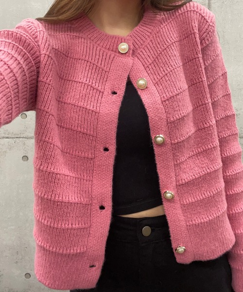 ROGER AND RAW(ロジャーアンドロウ)の「パール金ボタン ニットカーディガン(カーディガン/ボレロ・レディース・ホワイト/ライトブラウン/ブラック/ピンク・FREE)」の18枚目の写真